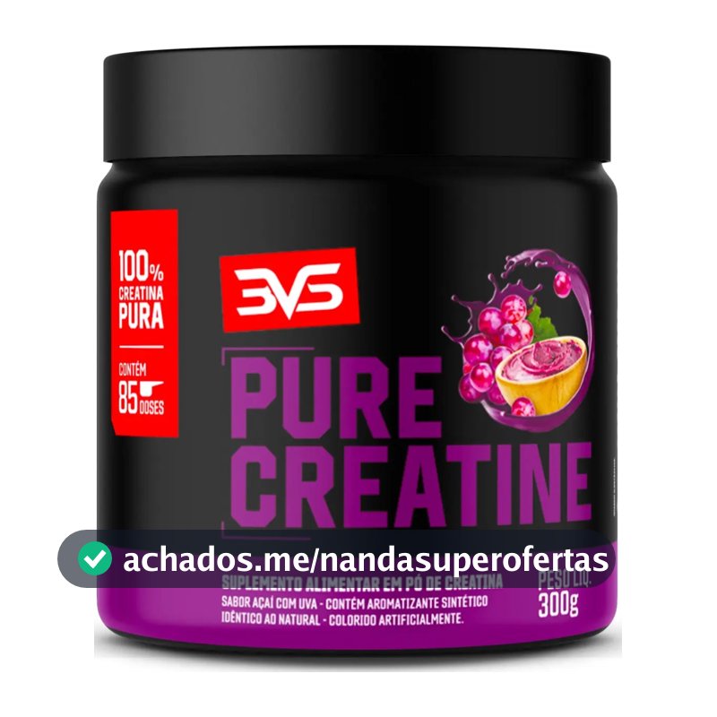 Creatina Monohidratada Sabor Açaí Com Uva - 300g - 3vs Nutrition
