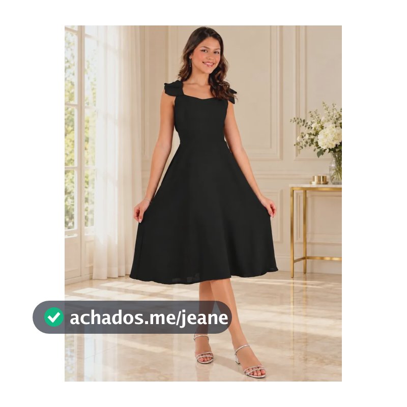 Vestido Infantil Juvenil Festa Moda Evangélico Verão Preto Lisa 16 (14-15 Anos)