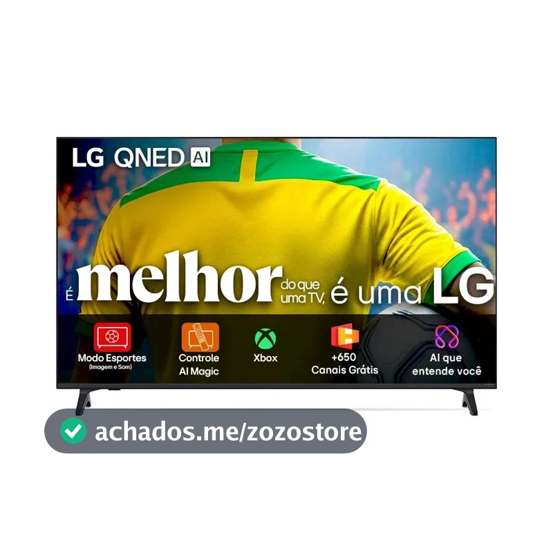 Smart TV 4K 50" LG QNED73 Portal de Games Processador AI α7 Ger8 4K Super Upscaling Google Cast Integrado Controle AI Magic WebOS 25 Modo Esportes Alerta de Esportes
