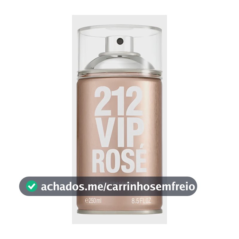 Body Spray Carolina Herrera 212 Vip Rosé Feminino 250ml - Body Splash de longa fixação