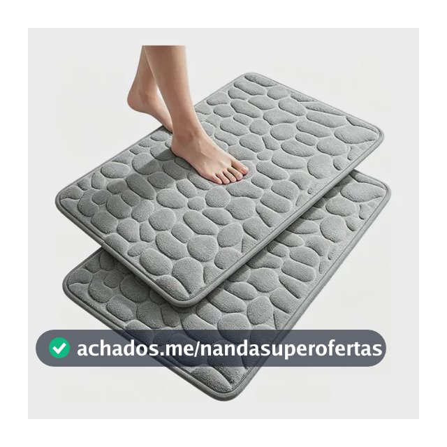 Kit 2 Tapete De Banheiro Antiderrapante Super Suave 60x40cm