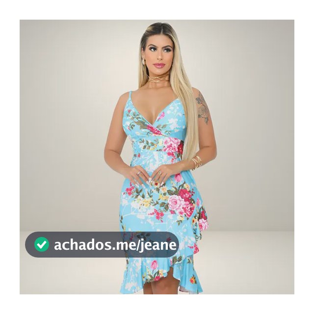 Vestido Feminino Floral Com Bojo Clássico Curto Regular Alça