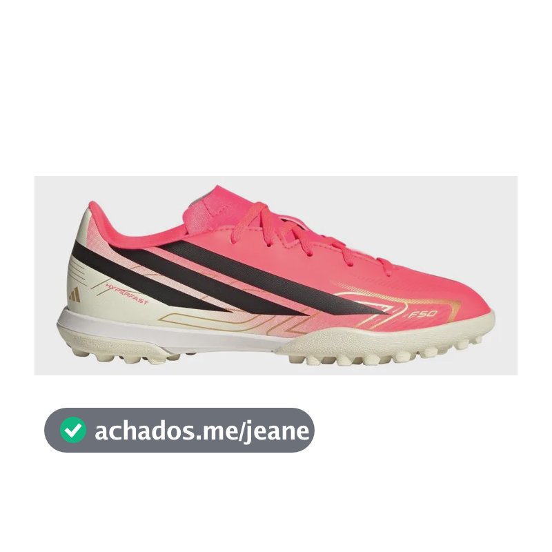 Chuteira Society F50 Hyperfast Club Infantil adidas Rosa 34 Br