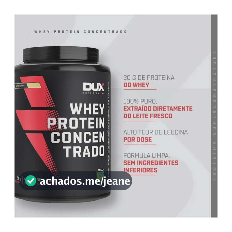 Dux Human Health Whey Protein Concentrado 900g Sabor Cookies