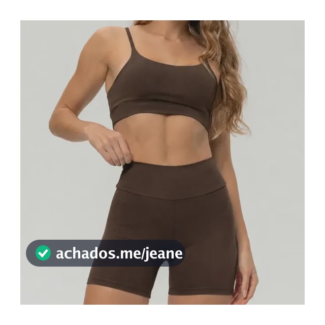 Conjunto Fitness Academia Top Shorts Meia Coxa Cintura Alta