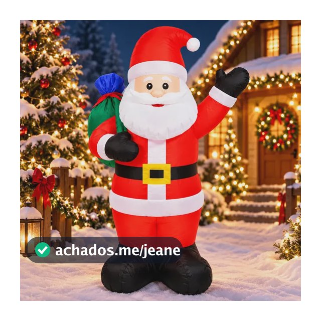 Papai Noel Inflável Presente 130 Cm Gigante Natal Decoração Vermelho 127/220v