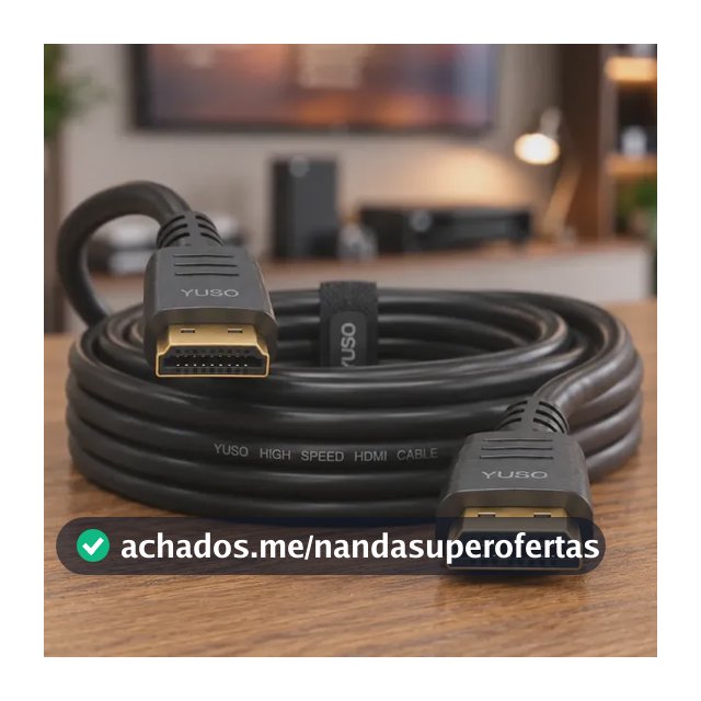 Cabo Hdmi 30 Metros 4k 120hz Blindado Ultra High Speed Full Hd Compatível Com Ps5 Tv Smart E Projetor 30M Alta Velocidade - Yuso