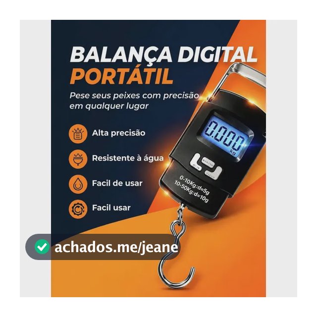 Balança Digital De Mão 50kg P/ Mala, Bolsa, Peixe E Muito +