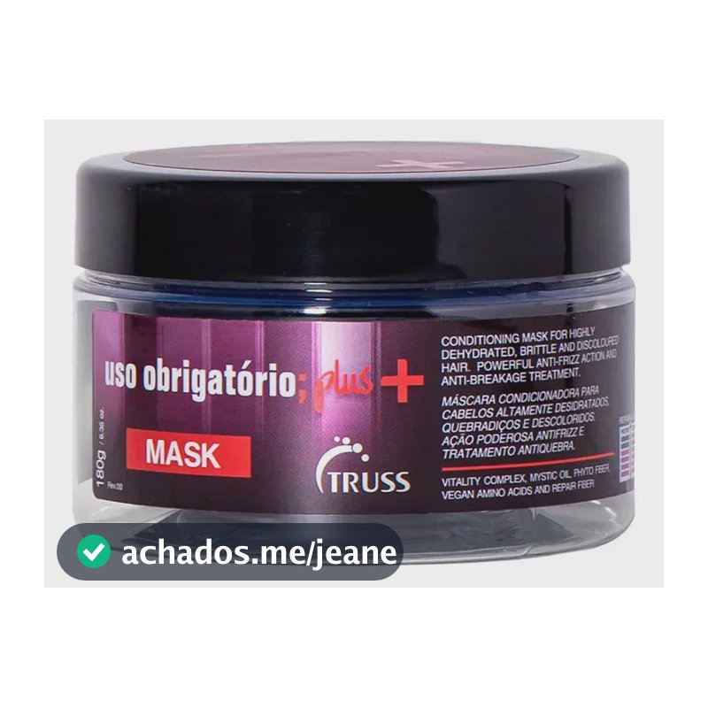 Truss Mascara Uso Obrigatório Plus+ 180g