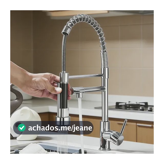 Torneira Gourmet Cozinha 304 Inox 47cm Luxo Ducha Misturador