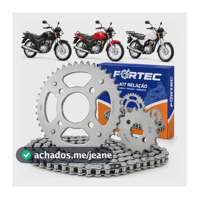 Kit Relação Titan 150 Fan 150 Transmissão Aço 1045 Prateado Kit Cg 150