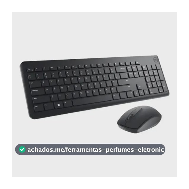 Kit Teclado E Mouse Sem Fio Dell Km3322w Preto