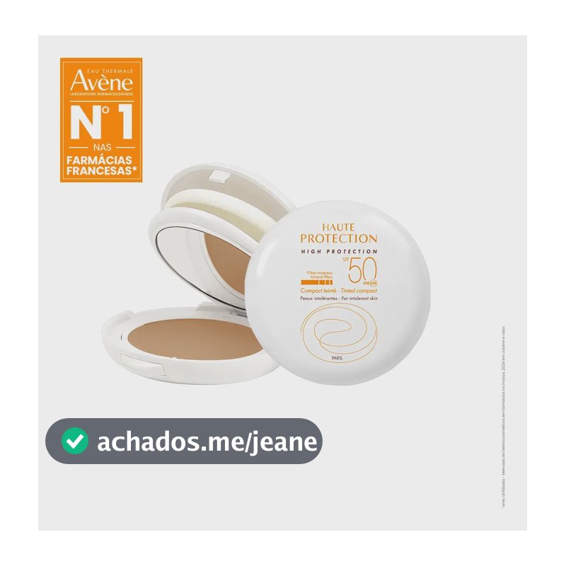 Protetor Solar Facial Com Cor Avène Compacto Sable FPS50, 10g