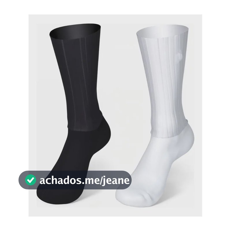 2 Pares Meias De Ciclismo Pro Team Aero Silicone Rl Sports Branco E Preto Listras Único