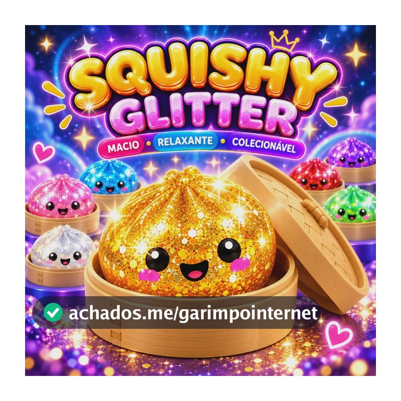 Squishy Brinquedo Antistress Macio Glitter Bolinha Raro Dump Brilhante