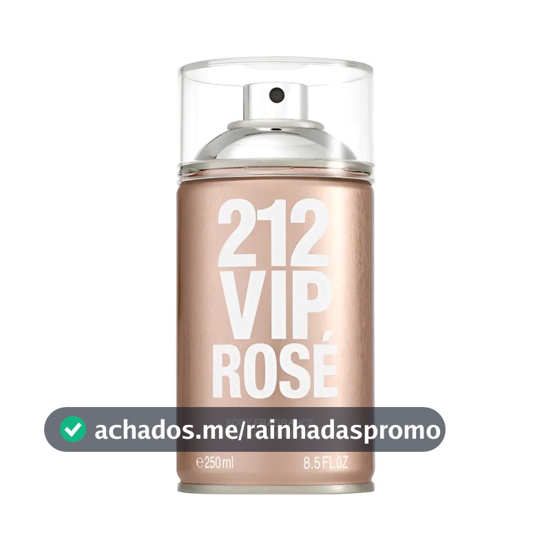 Body Spray Carolina Herrera 212 Vip Rosé Feminino 250ml - Body Splash de longa fixação
