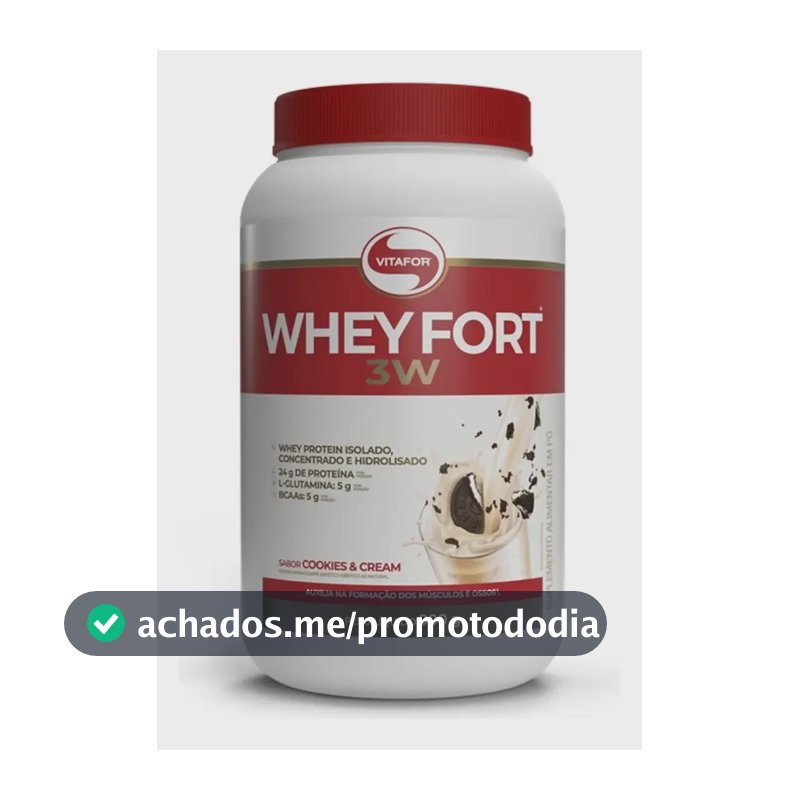 Whey Fort 3w 900g - Vitafor Sabor Cookies And Cream