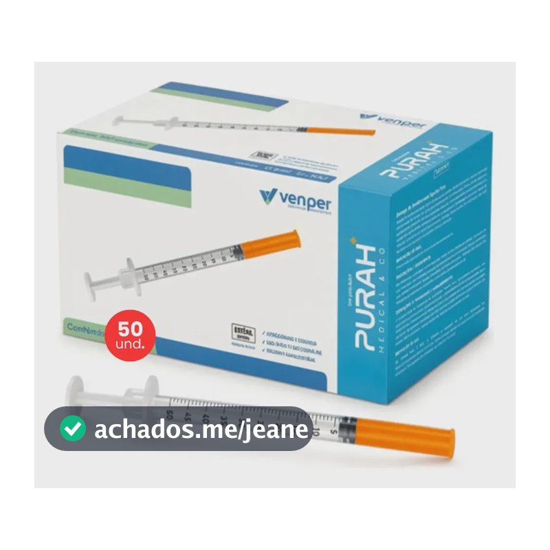 Seringa Insulina/Mounjaro Venper 0,5ml 6x0,25mm 31g 50un.