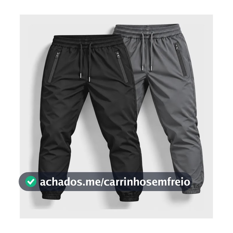 Kit 2 Calça Academia Poliamida Elastano Jogger Masculina Preto - Cinza Gg