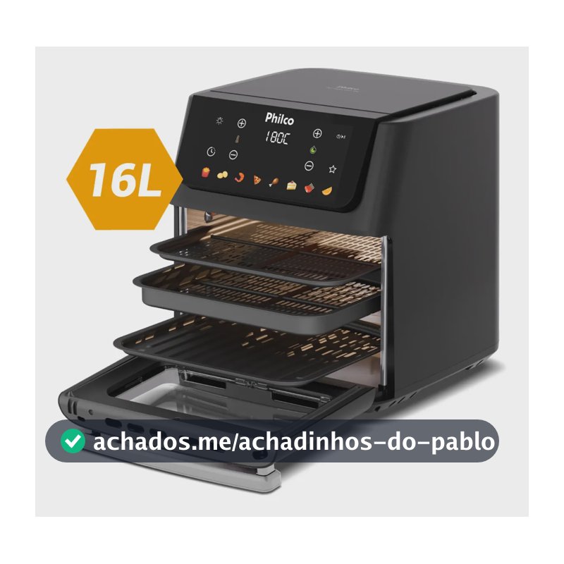 Fritadeira Air Fryer Philco 16 Litros Paf16c Preto 220v