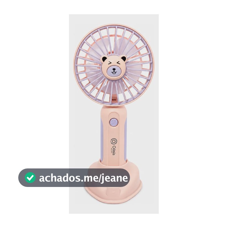 Mini Ventilador Portátil Recarregável Usb Suporte Celular Rosa