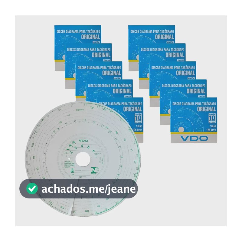 Kit 10 Caixas Disco Diagrama Tacógrafo Semanal 125km 7d Vdo