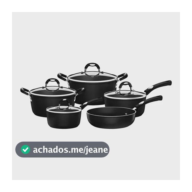 Jogo de Panelas Tramontina Mônaco em Alumínio com Revestimento Interno e Externo em Starflon Premium Preto 05 Peças