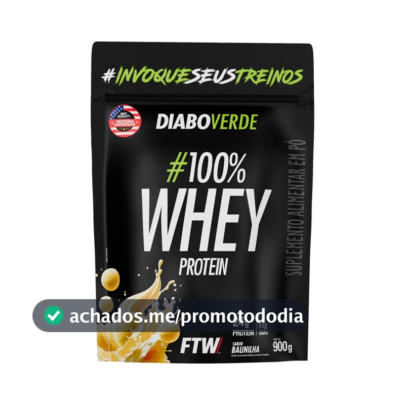 100% Whey Protein 900g Sabor Baunilha Diabo Verde - Ftw
