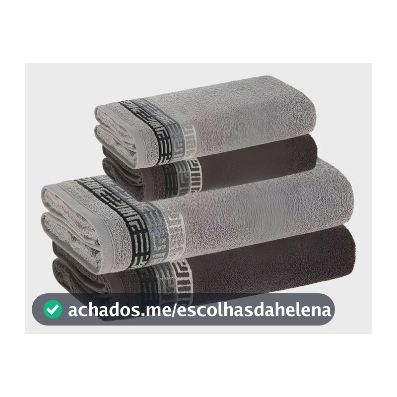Jogo De Toalhas 4 Pçs Fio Cardado 100% Algodão Bosco Karsten Cinza Bosco