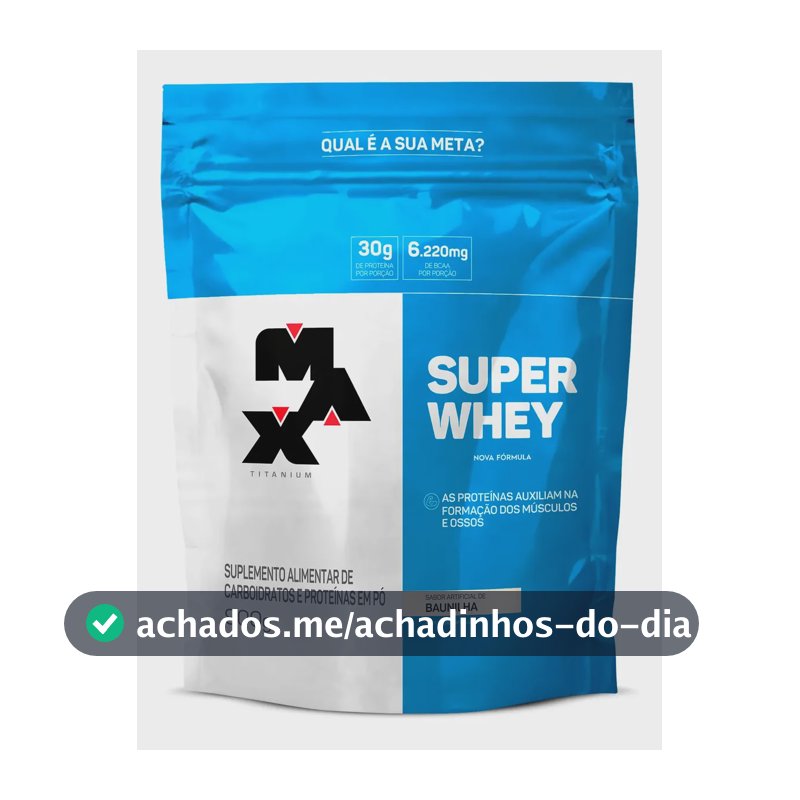 Proteína Max Titanium Super Whey Refil em pó sabor Baunilha x 900g