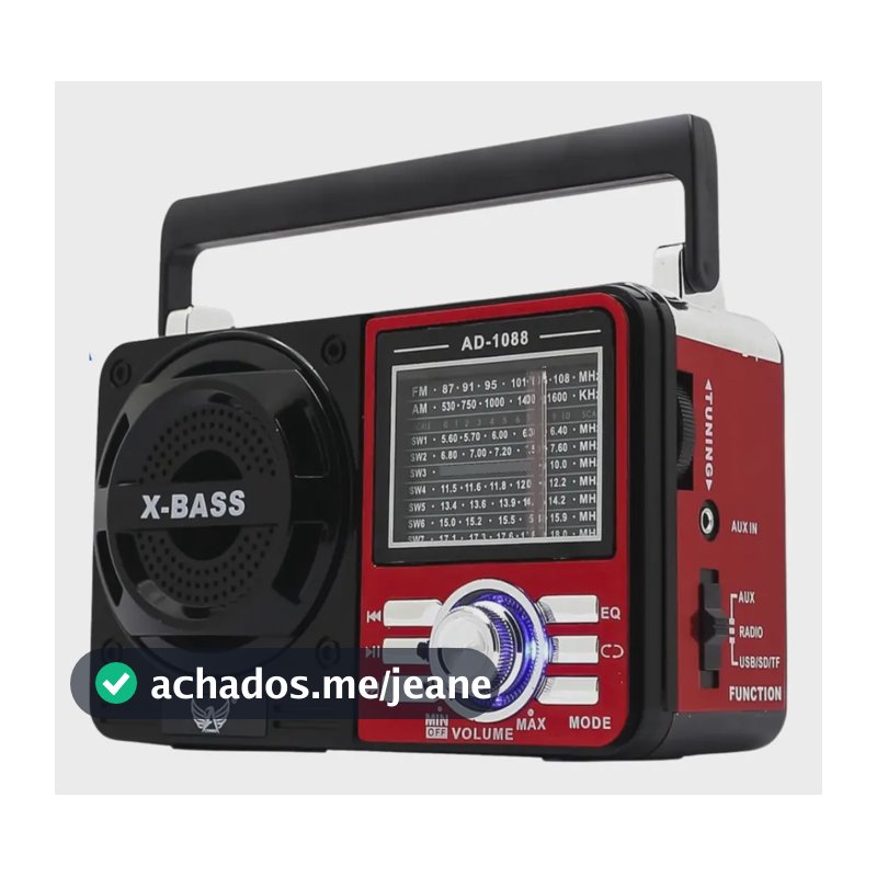 Rádio 9 Xtrad Radio Vintage analógico portátil cor vermelho