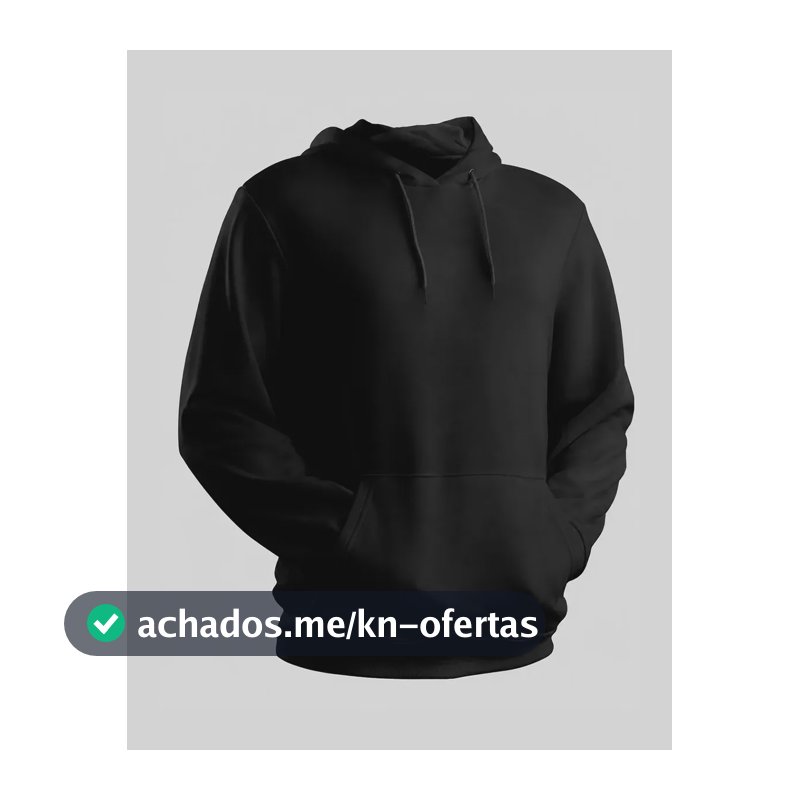 Blusa Moletom Canguru Liso Básico Premium Várias Cores G Preto