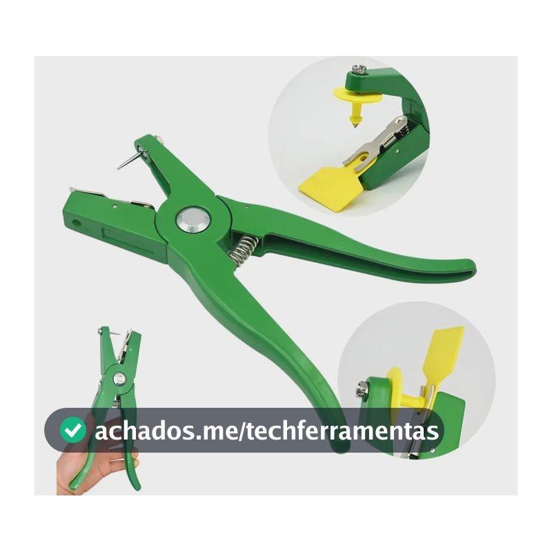 Alicate Aplicador de Brinco para Bovinos, Suínos, Ovinos e Caprinos Verde