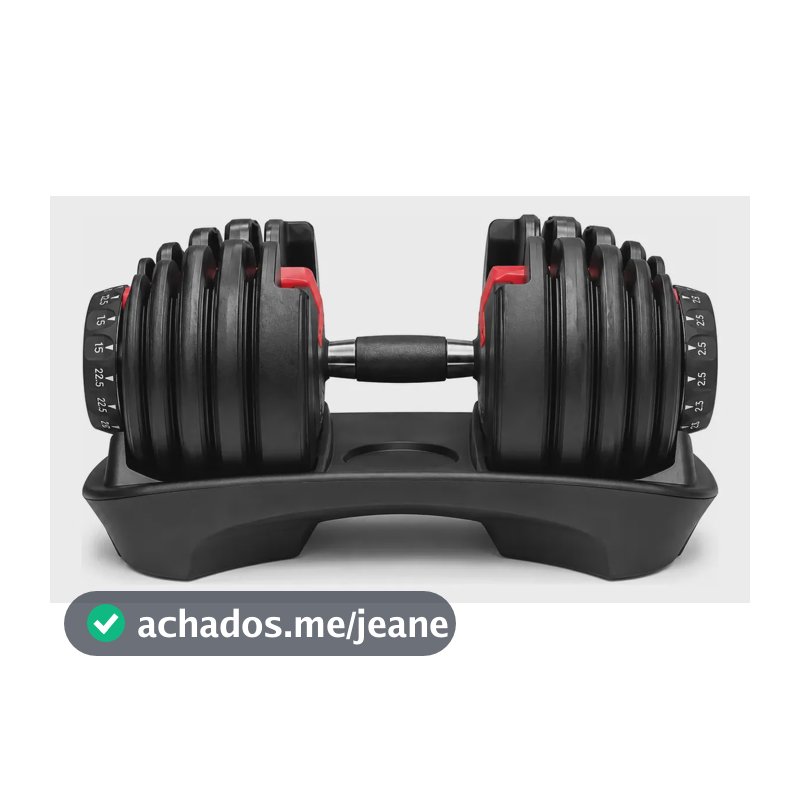Halter Regulável 24kg Dumbell Ajustável Drum Anilha Dumbbell Preto