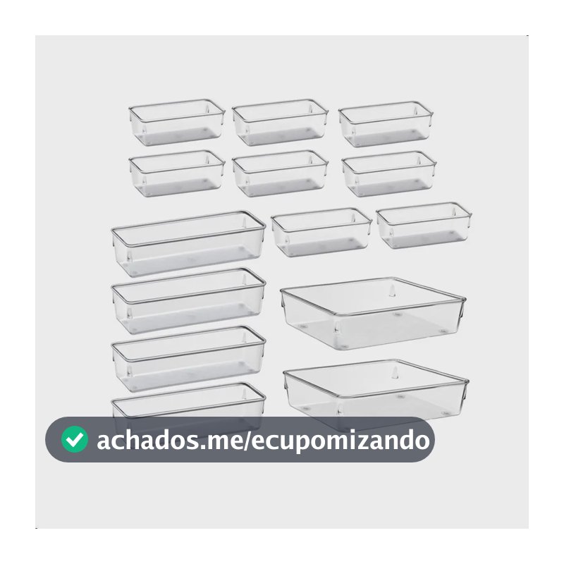 Kit Organizadores Com 14 Multiuso Gavetas Empilhavel