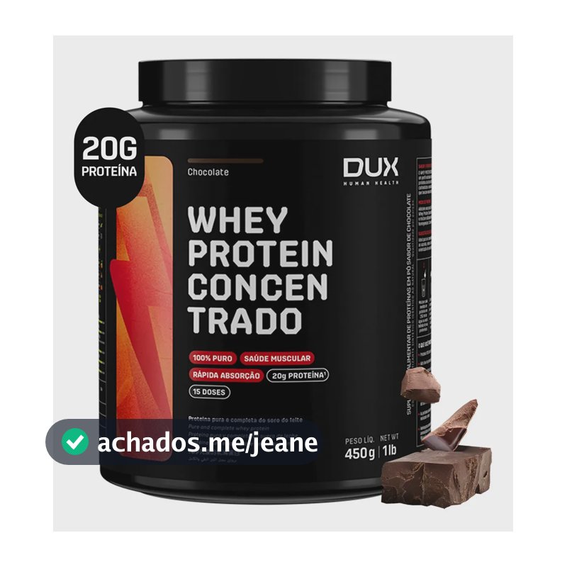 Whey Protein Concentrado 450g Dux Nutrition Sabor Chocolate