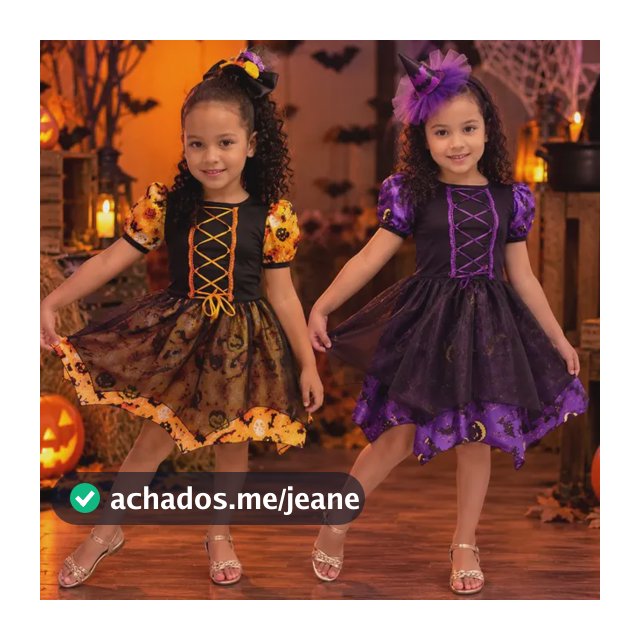 Fantasia Vestido Bruxinha Infantil Menina Festa Halloween