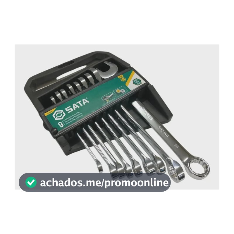 Jogo Chave Combinada 8 A 19 Sata Com 9 Peças Aço