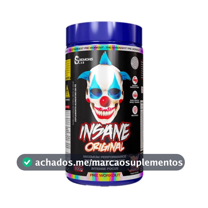 Pré Treino Insane Fruit Punch 300g - Demons Lab Sabor Sem Sabor