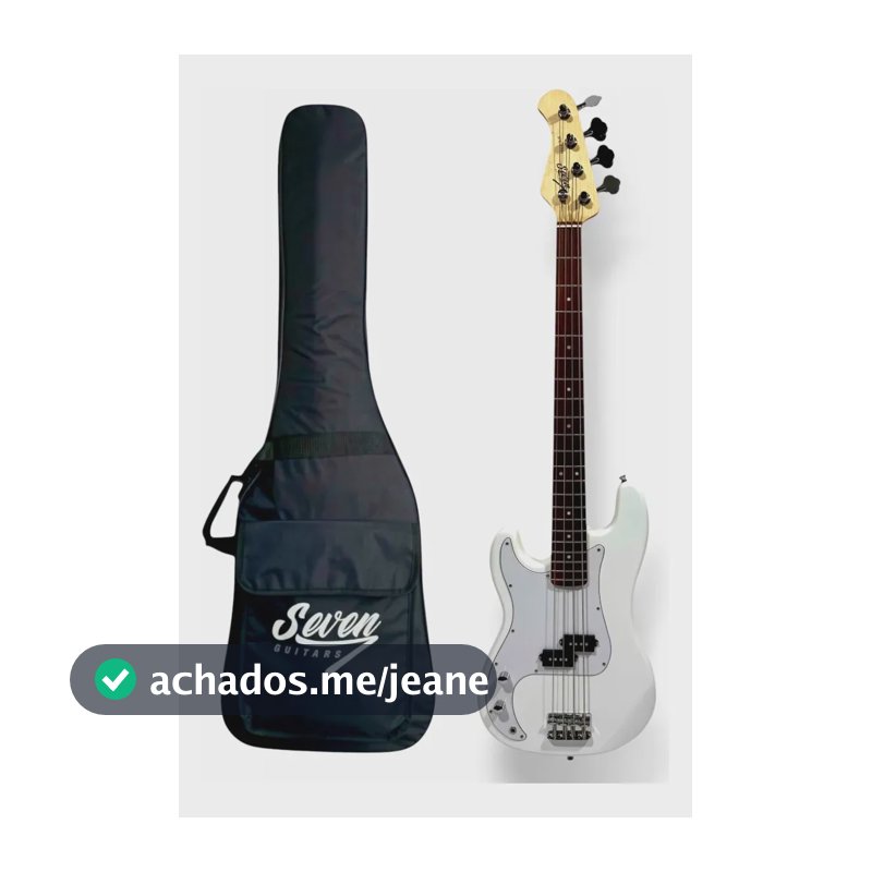 Contrabaixo J.bass Seven Canhoto Spb-47 Lh - Wh Branco C/bag Canhoto Branco Brilhante 4