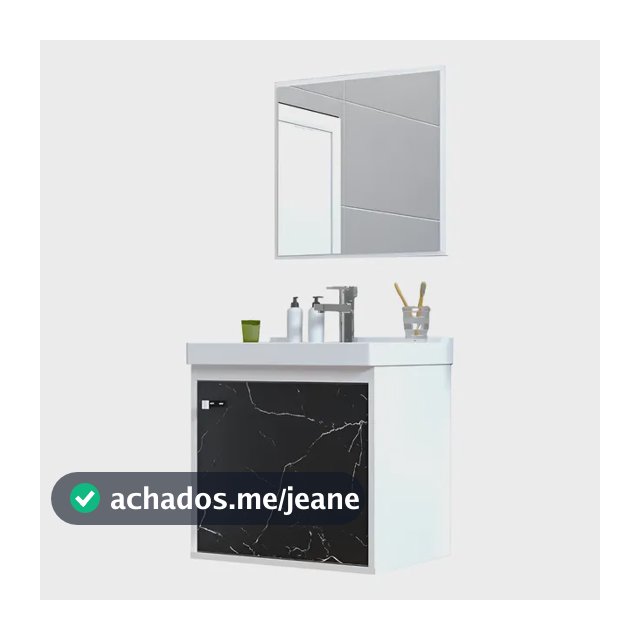 Kit Conjunto Gabinete Balcao Banheiro Espelheira Cuba Veneto