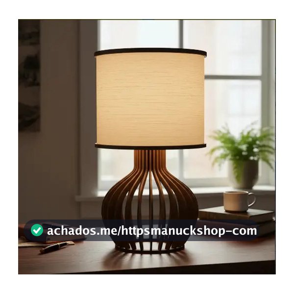 Abajur de Mesa Authentic Pama Decor Rússia P Madeira Imbuia Bivolt