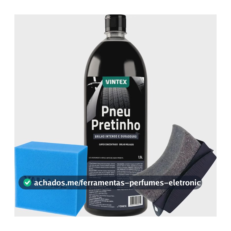 Renovador Pneu Pretinho 1,5l Brilho Intenso Molhado Vintex Preto