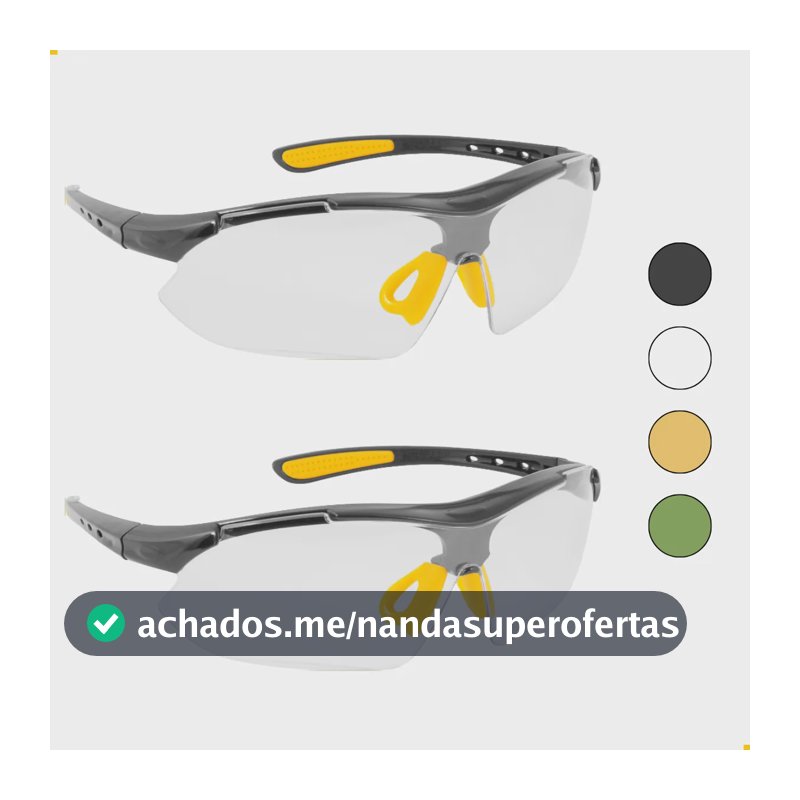 2 Óculos De Proteção Ca Anti Risco Segurança Epi Esportivo 2 Incolor