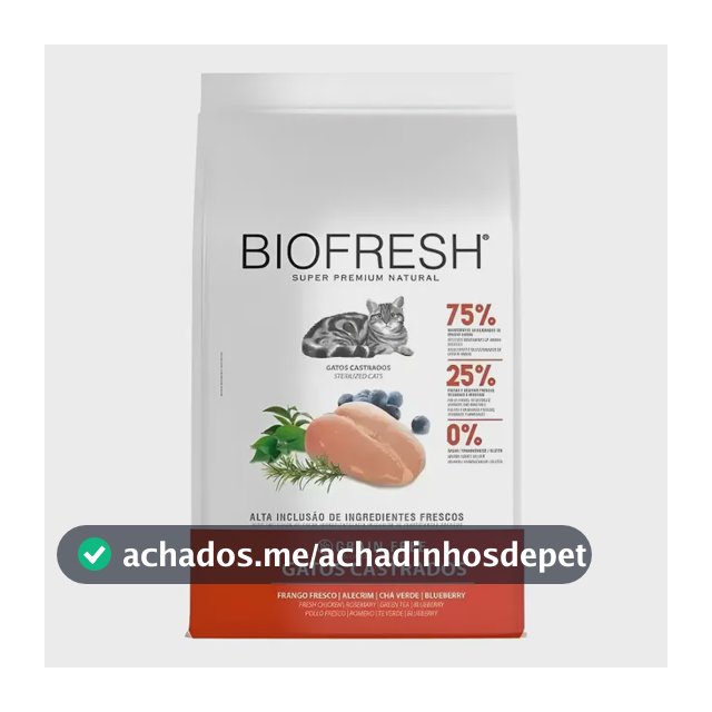 Biofresh Super Premium Natural ração para gatos castrados sabor frango 7.5kg