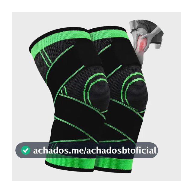 1 Par Joelheira Compressão Tenso Perna Alivia Dores Crossfit Preto Com Detalhes Verdes