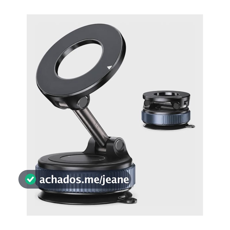 Suporte Celular Carro Magnético 360 Dobrável Ventosa Painel Preto