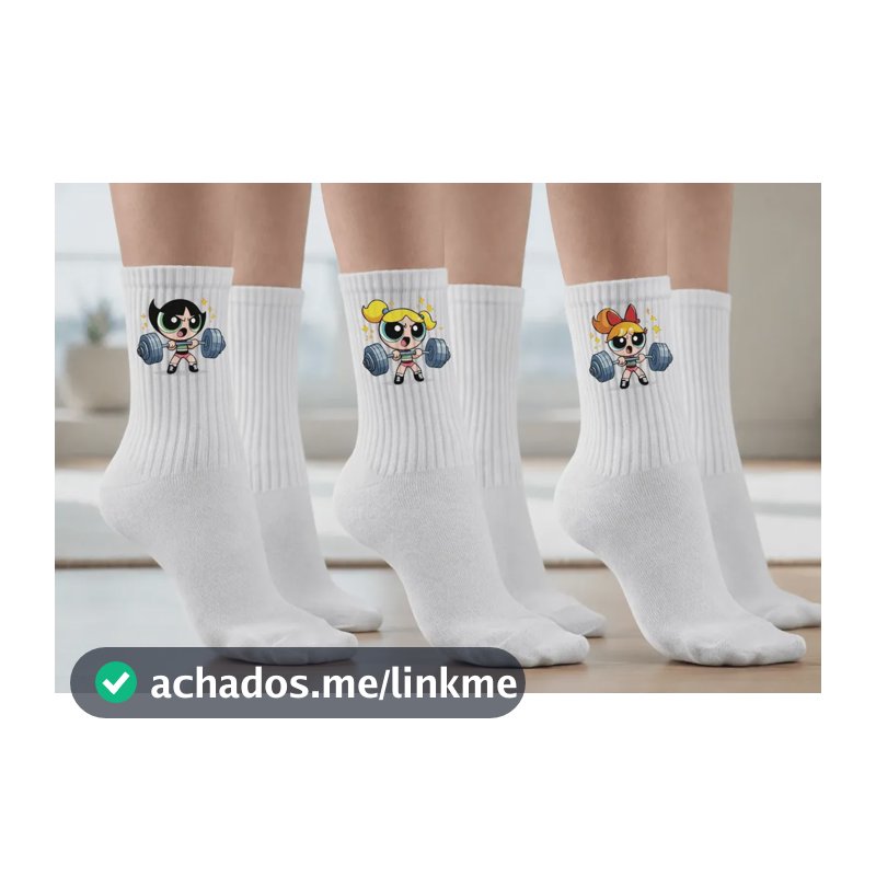 Kit 3 Pares Academia Treino Meninas Super Poderosas Maromba Branco Meninas Superpoderosas Un