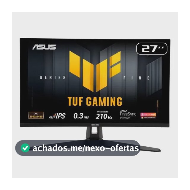 Monitor Gamer Asus Tuf Vg27aq5a 27  Qhd 210hz 0.3ms Fast Ips Preto