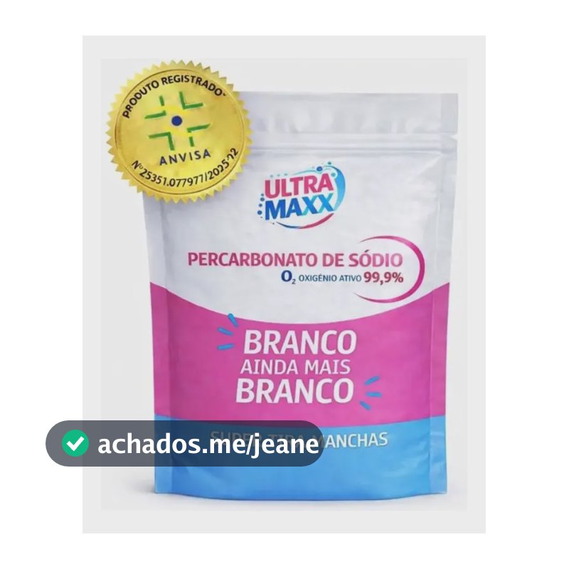 Percarbonato 1kg Alto Poder Roupas Brancas E Coloridas